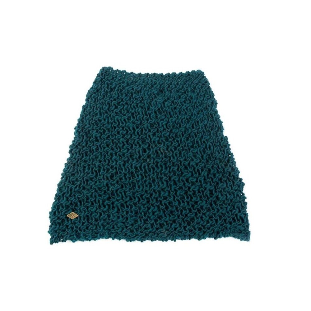 NEW Emilime COVE Knit Neck Warmer Scarf Deep Green 100% Wool Hand Knit Peru